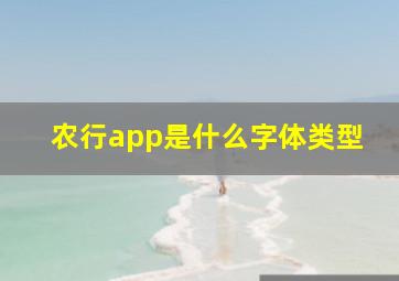 农行app是什么字体类型