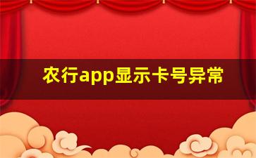 农行app显示卡号异常