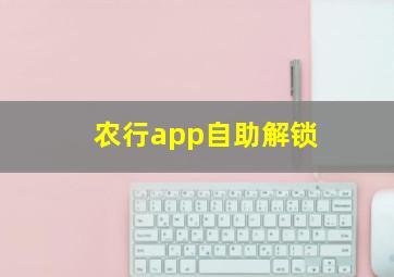 农行app自助解锁