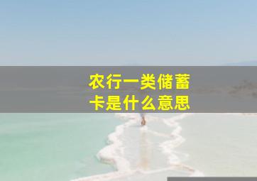 农行一类储蓄卡是什么意思