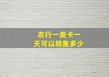 农行一类卡一天可以转账多少