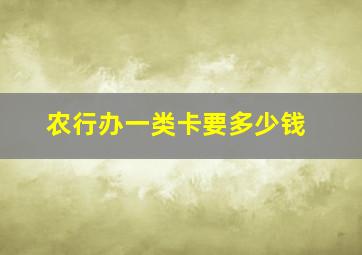 农行办一类卡要多少钱