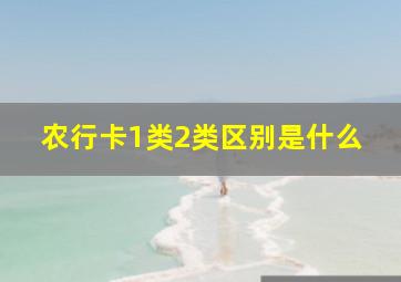 农行卡1类2类区别是什么