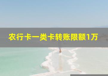 农行卡一类卡转账限额1万