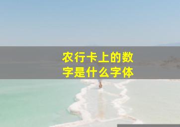 农行卡上的数字是什么字体