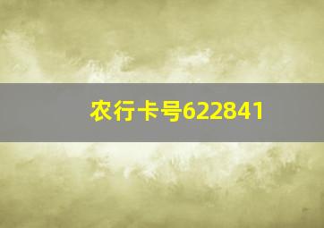 农行卡号622841