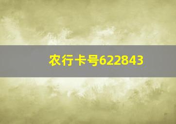 农行卡号622843