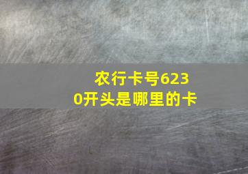 农行卡号6230开头是哪里的卡