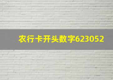 农行卡开头数字623052