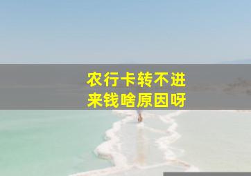 农行卡转不进来钱啥原因呀