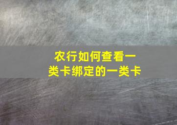 农行如何查看一类卡绑定的一类卡