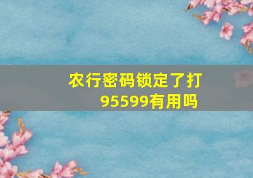 农行密码锁定了打95599有用吗