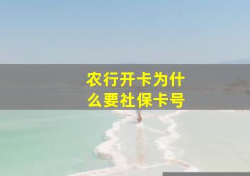 农行开卡为什么要社保卡号