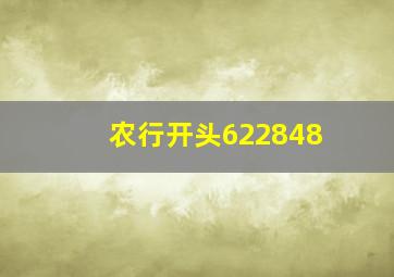 农行开头622848