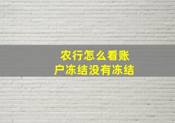 农行怎么看账户冻结没有冻结