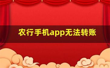 农行手机app无法转账