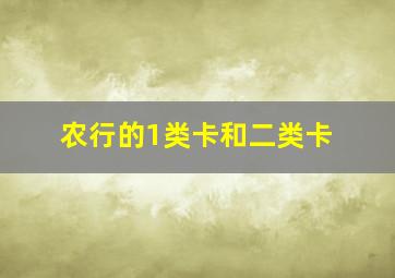 农行的1类卡和二类卡