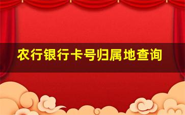 农行银行卡号归属地查询