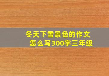 冬天下雪景色的作文怎么写300字三年级