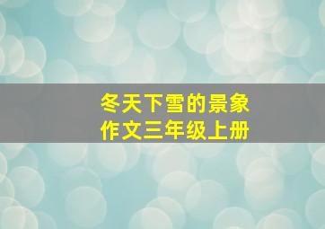 冬天下雪的景象作文三年级上册