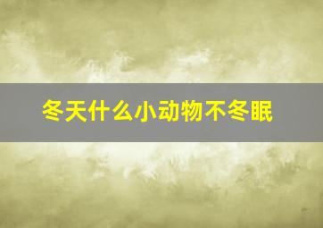 冬天什么小动物不冬眠