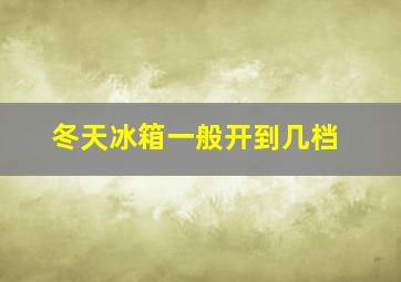 冬天冰箱一般开到几档