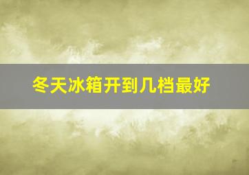 冬天冰箱开到几档最好