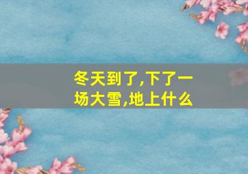 冬天到了,下了一场大雪,地上什么