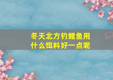 冬天北方钓鲤鱼用什么饵料好一点呢