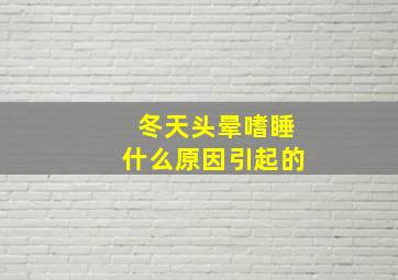 冬天头晕嗜睡什么原因引起的