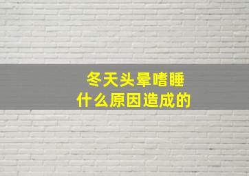 冬天头晕嗜睡什么原因造成的