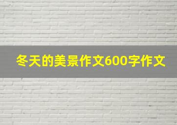 冬天的美景作文600字作文