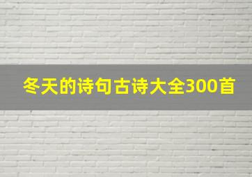 冬天的诗句古诗大全300首