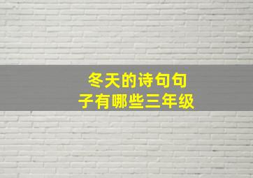 冬天的诗句句子有哪些三年级