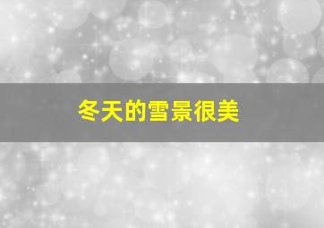 冬天的雪景很美