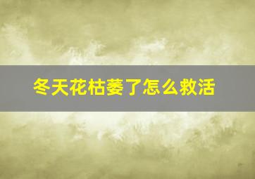 冬天花枯萎了怎么救活