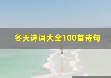 冬天诗词大全100首诗句