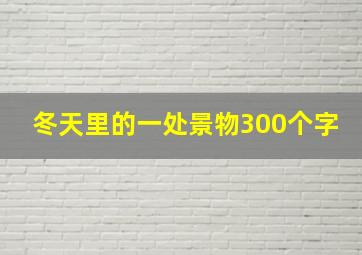 冬天里的一处景物300个字