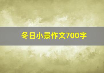 冬日小景作文700字