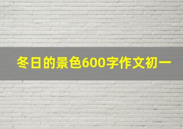 冬日的景色600字作文初一