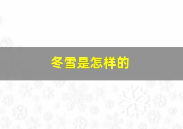 冬雪是怎样的