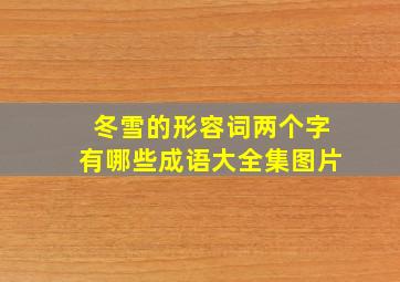 冬雪的形容词两个字有哪些成语大全集图片