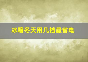 冰箱冬天用几档最省电