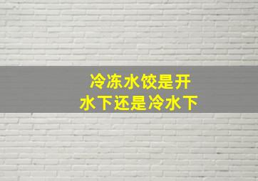 冷冻水饺是开水下还是冷水下