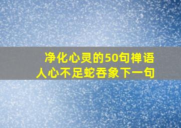 净化心灵的50句禅语人心不足蛇吞象下一句