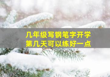 几年级写钢笔字开学第几天可以练好一点