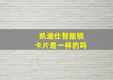 凯迪仕智能锁卡片是一样的吗