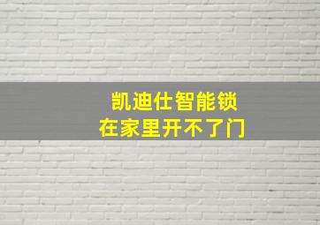 凯迪仕智能锁在家里开不了门