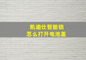 凯迪仕智能锁怎么打开电池盖