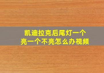 凯迪拉克后尾灯一个亮一个不亮怎么办视频